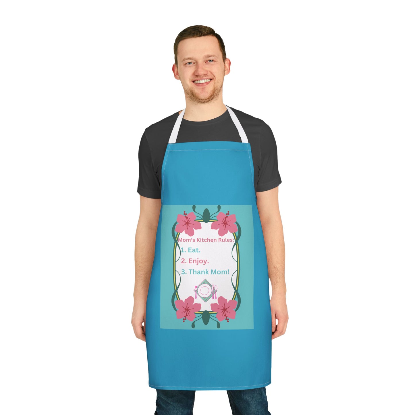 Mom's Kitchen Rules Apron with 5-Color Straps