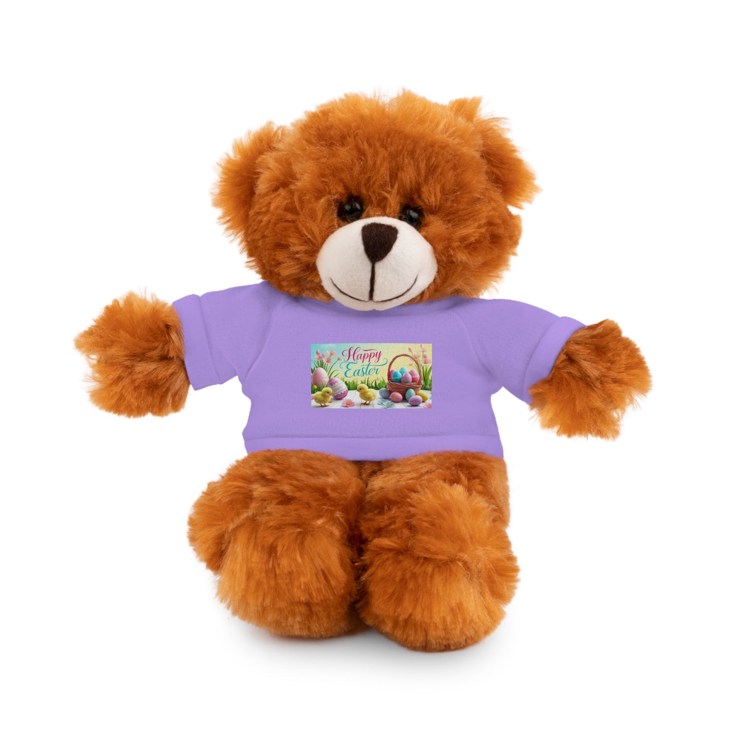 Happy Easter Stuffed Animal - Adorable Plush Bear with Tee