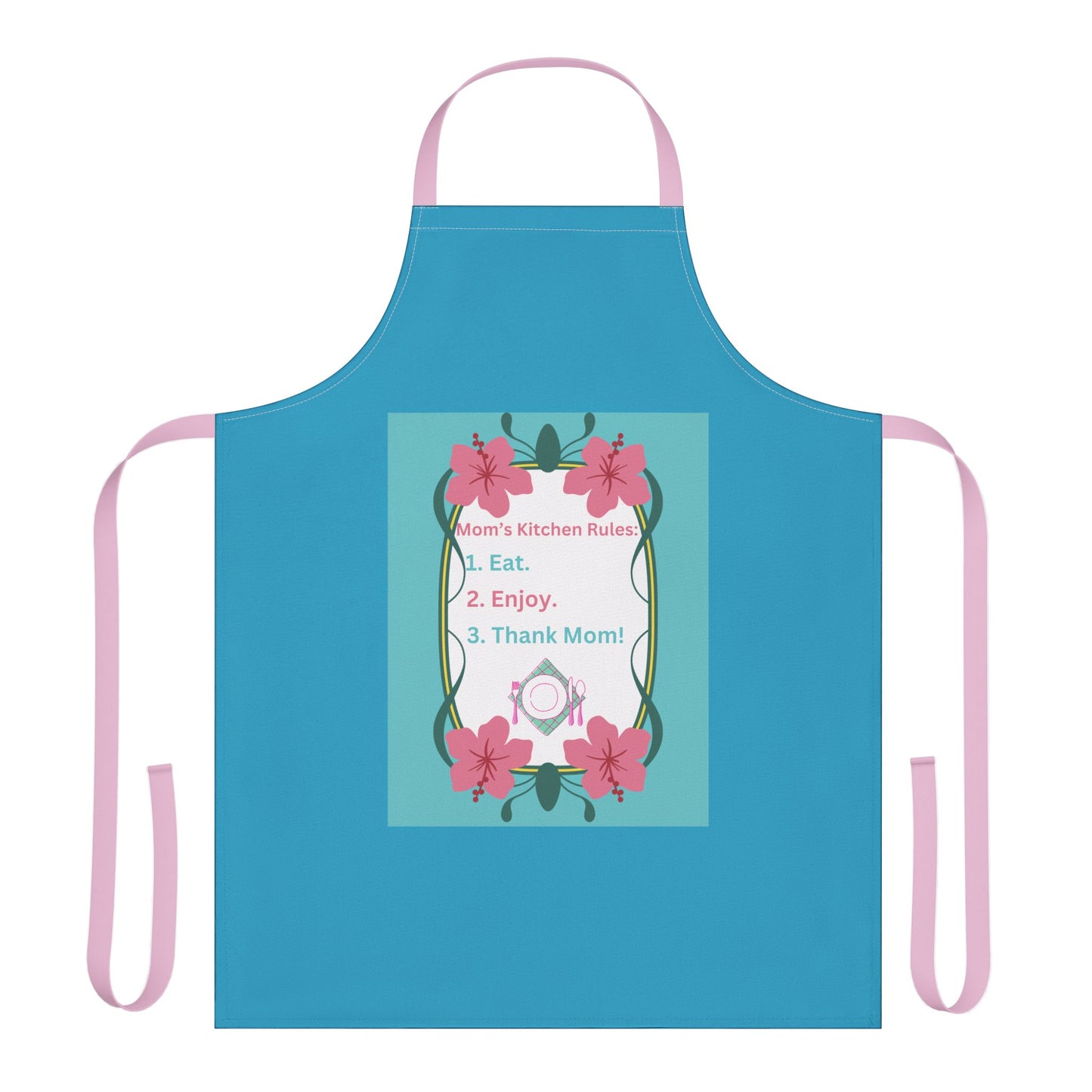 Mom's Kitchen Rules Apron with 5-Color Straps