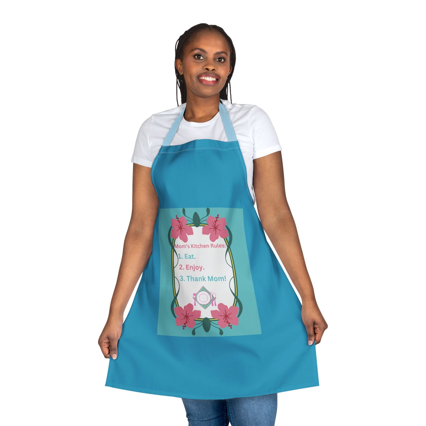 Mom's Kitchen Rules Apron with 5-Color Straps