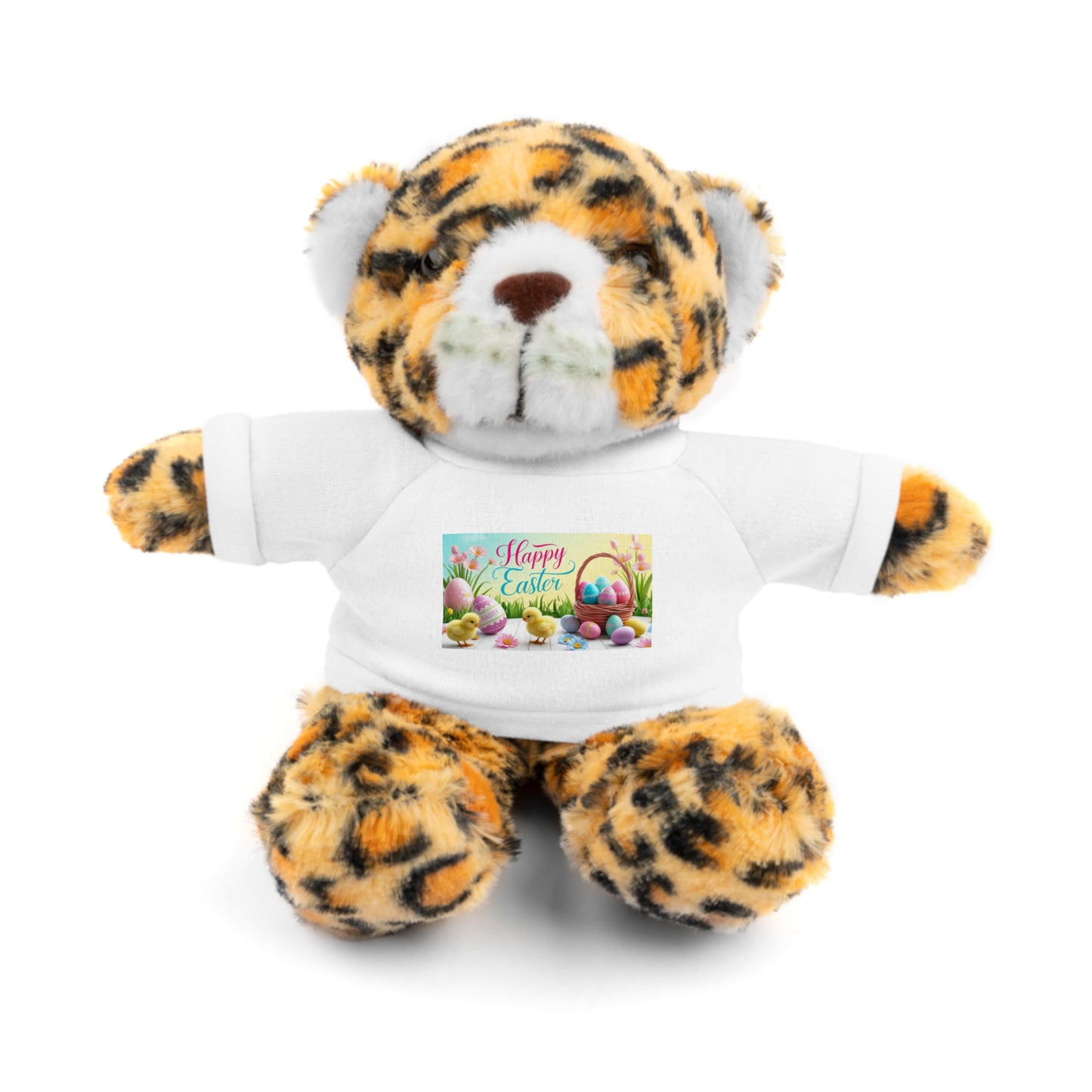 Happy Easter Stuffed Animal - Adorable Plush Bear with Tee