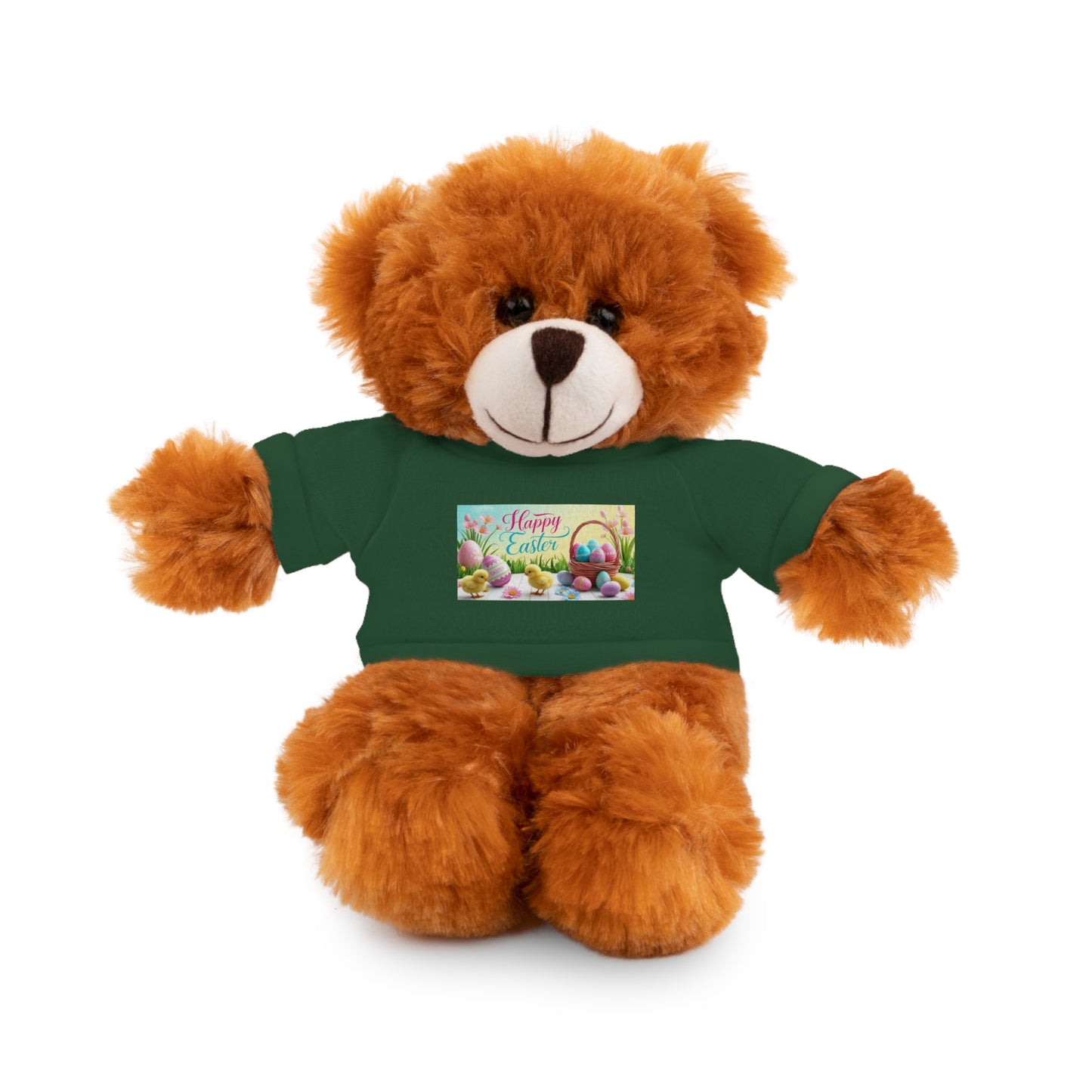 Happy Easter Stuffed Animal - Adorable Plush Bear with Tee