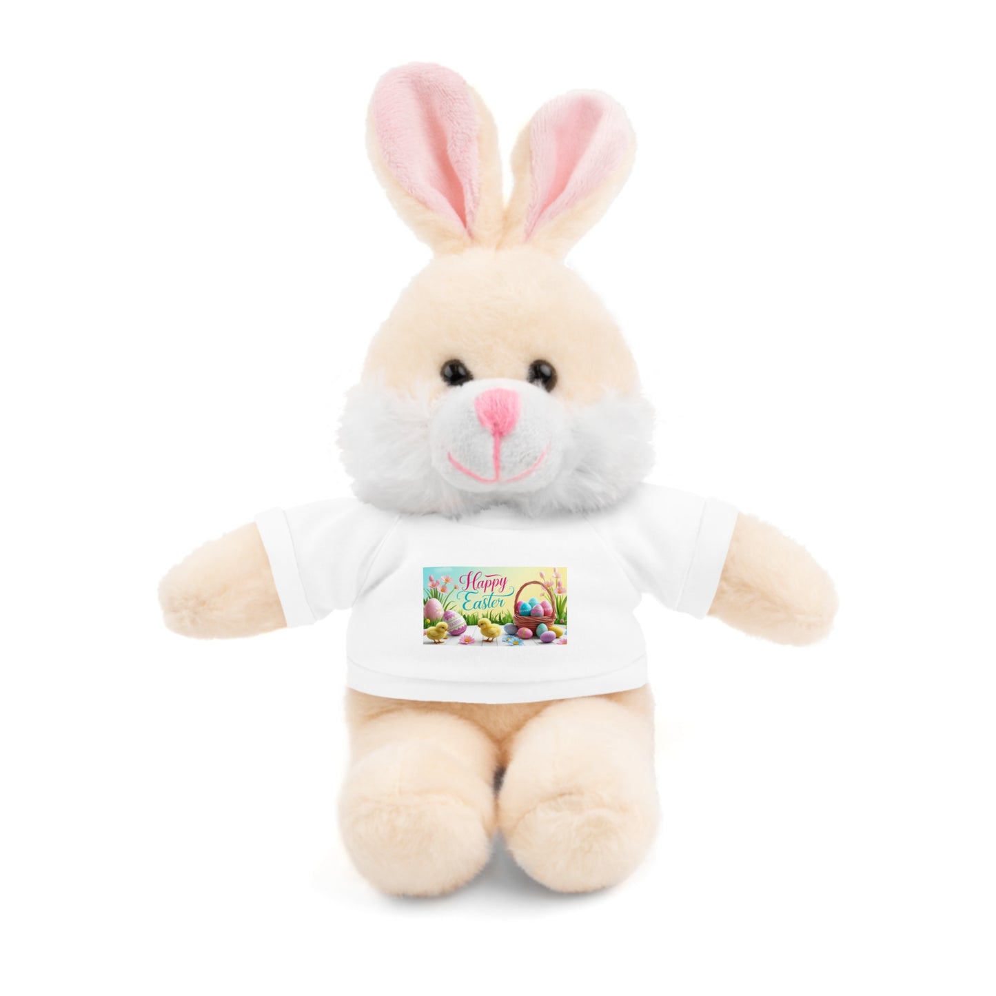 Happy Easter Stuffed Animal - Adorable Plush Bear with Tee