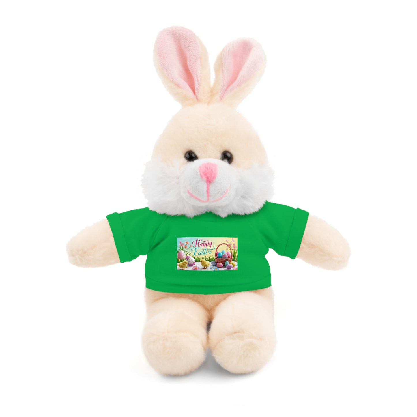 Happy Easter Stuffed Animal - Adorable Plush Bear with Tee