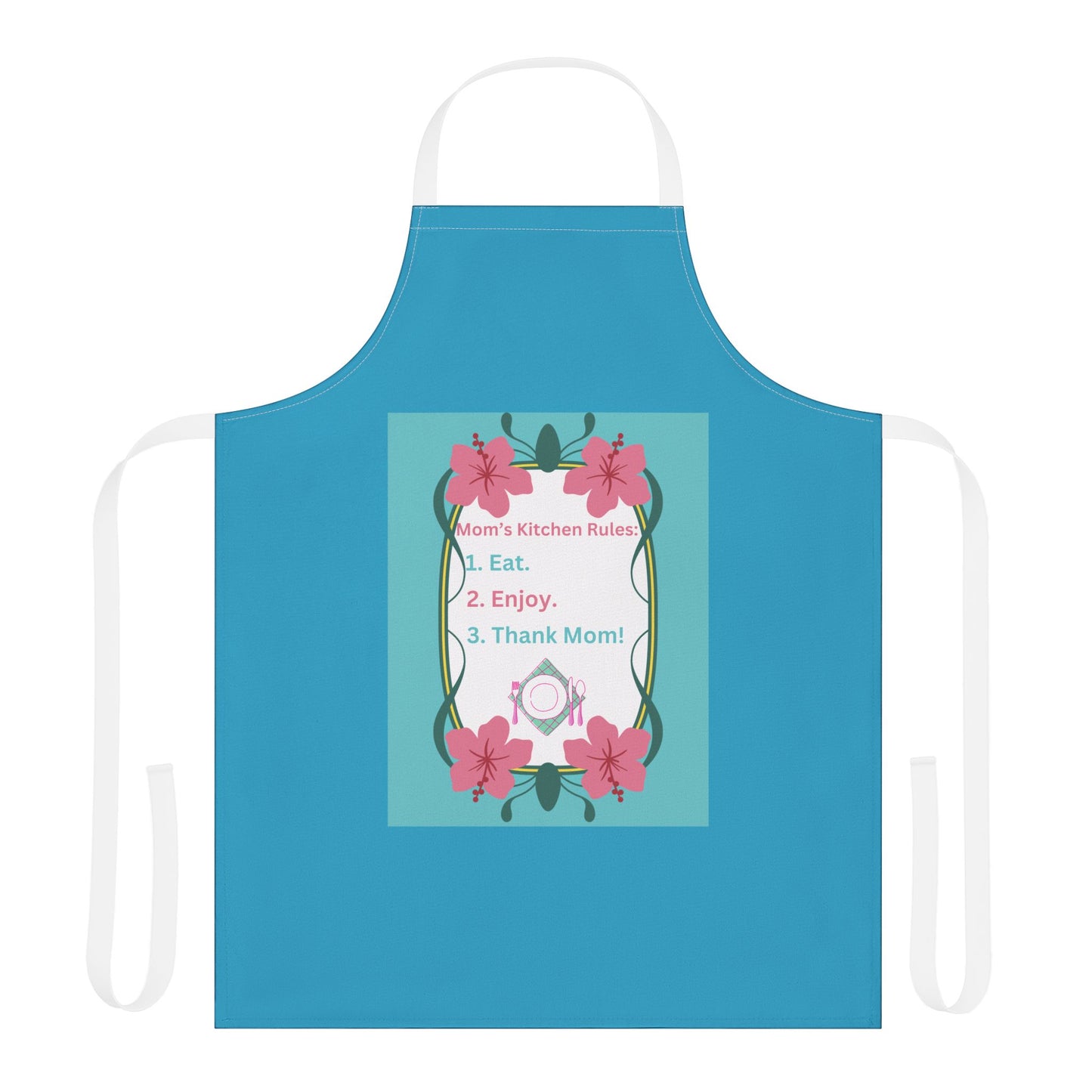 Mom's Kitchen Rules Apron with 5-Color Straps