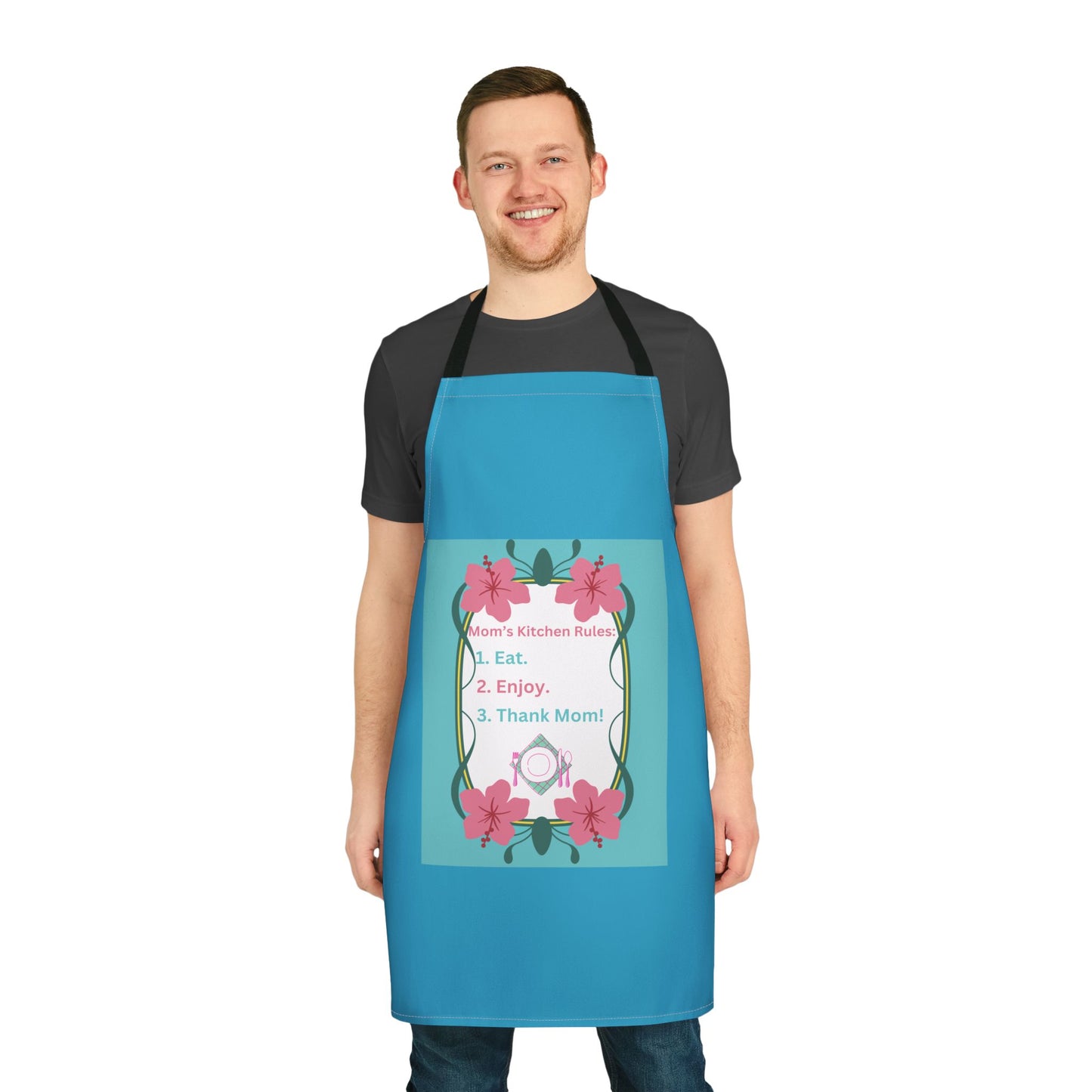 Mom's Kitchen Rules Apron with 5-Color Straps