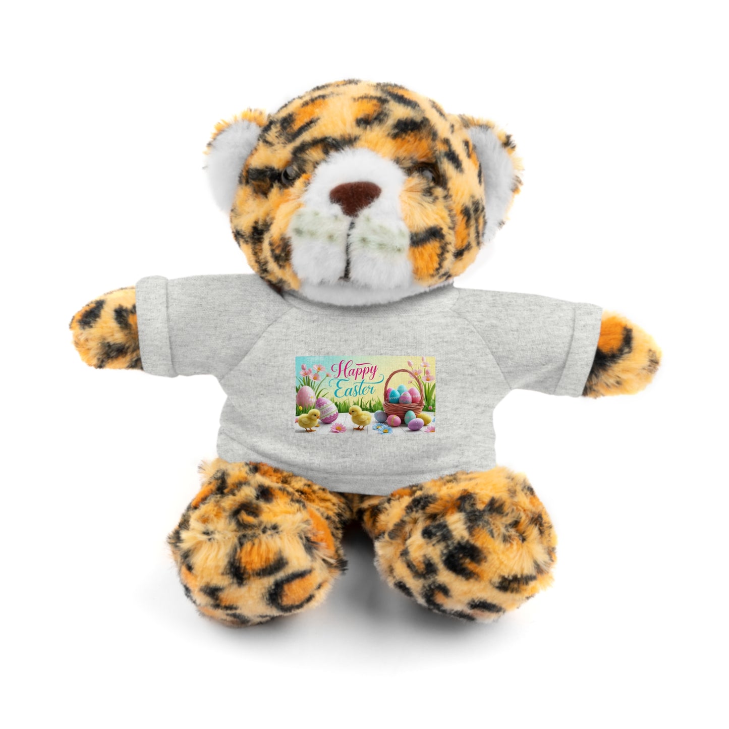 Happy Easter Stuffed Animal - Adorable Plush Bear with Tee