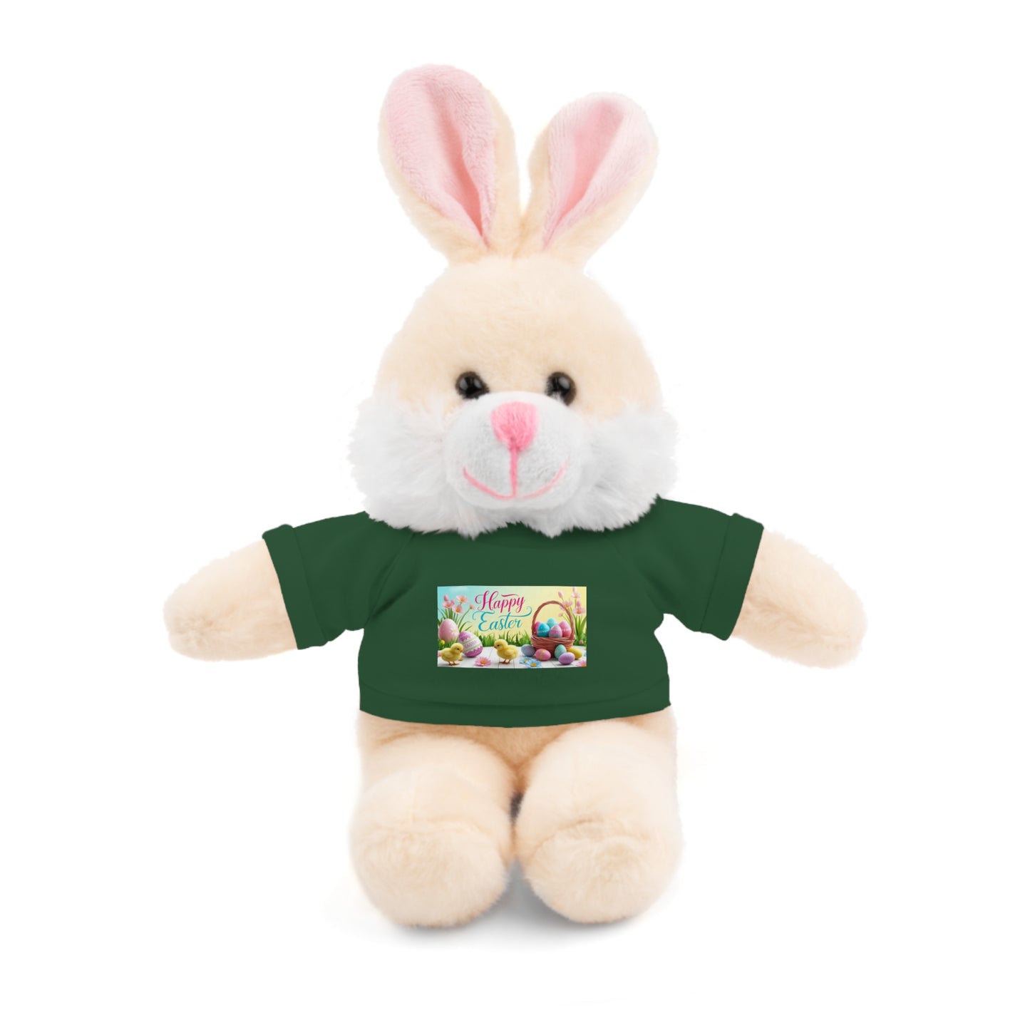 Happy Easter Stuffed Animal - Adorable Plush Bear with Tee