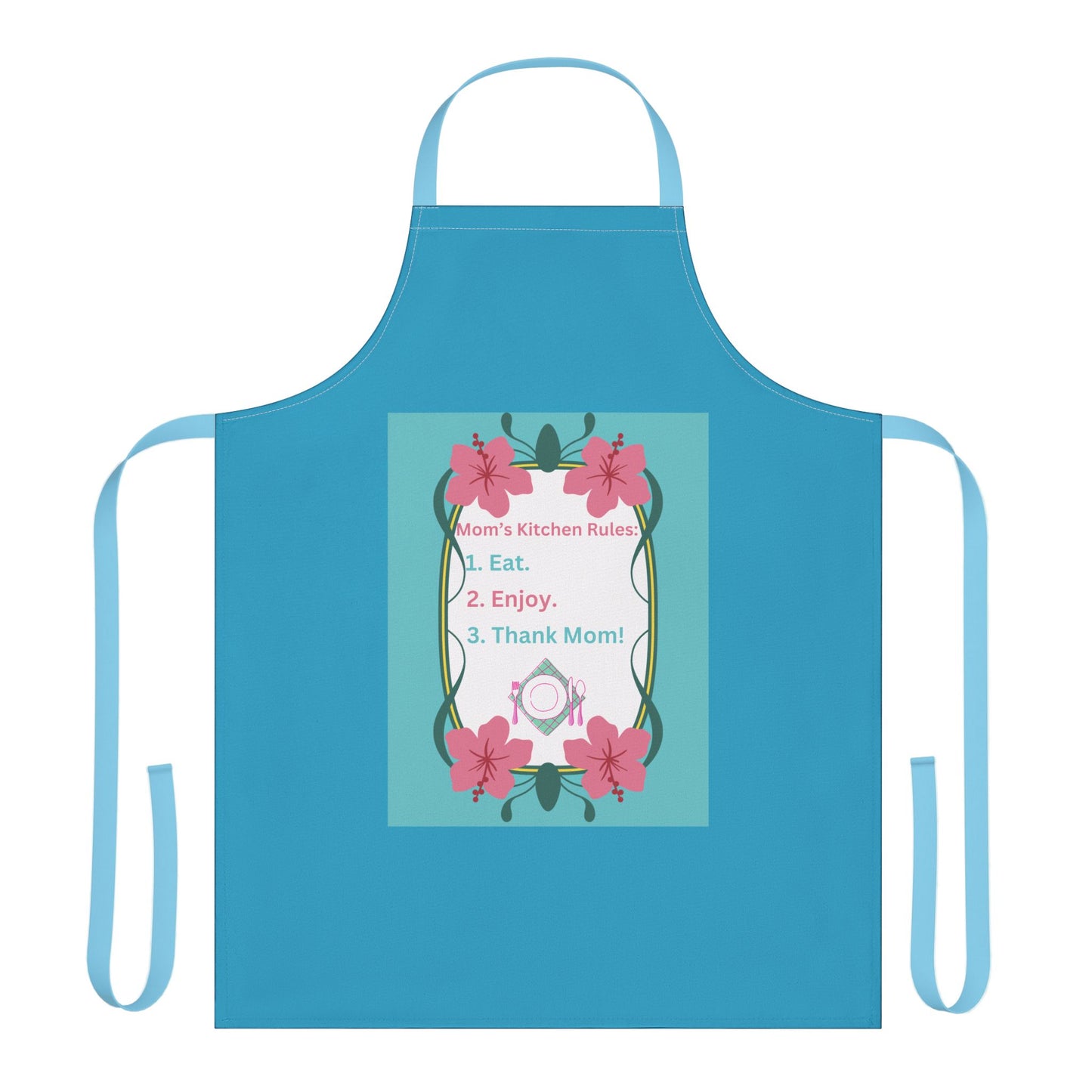 Mom's Kitchen Rules Apron with 5-Color Straps