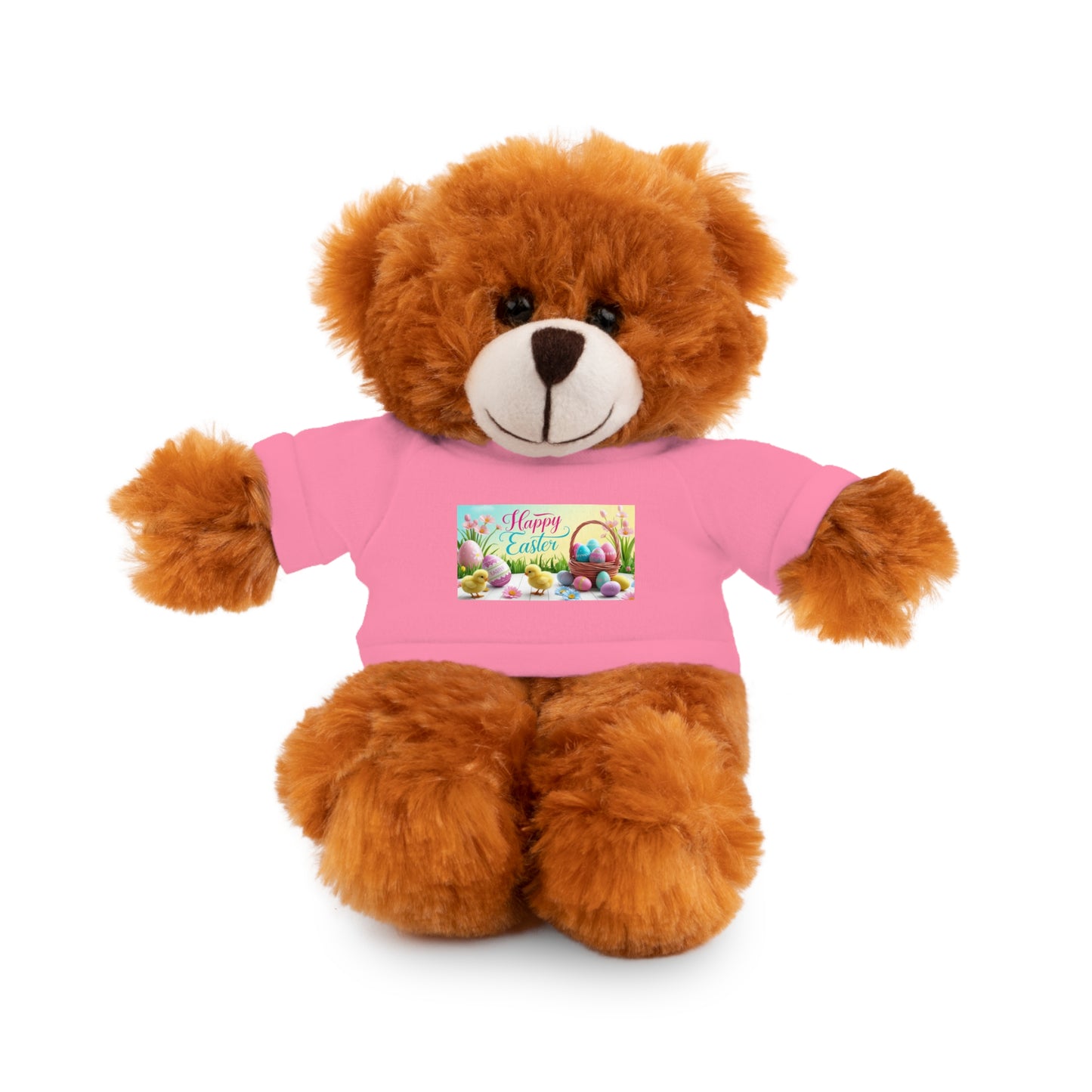 Happy Easter Stuffed Animal - Adorable Plush Bear with Tee