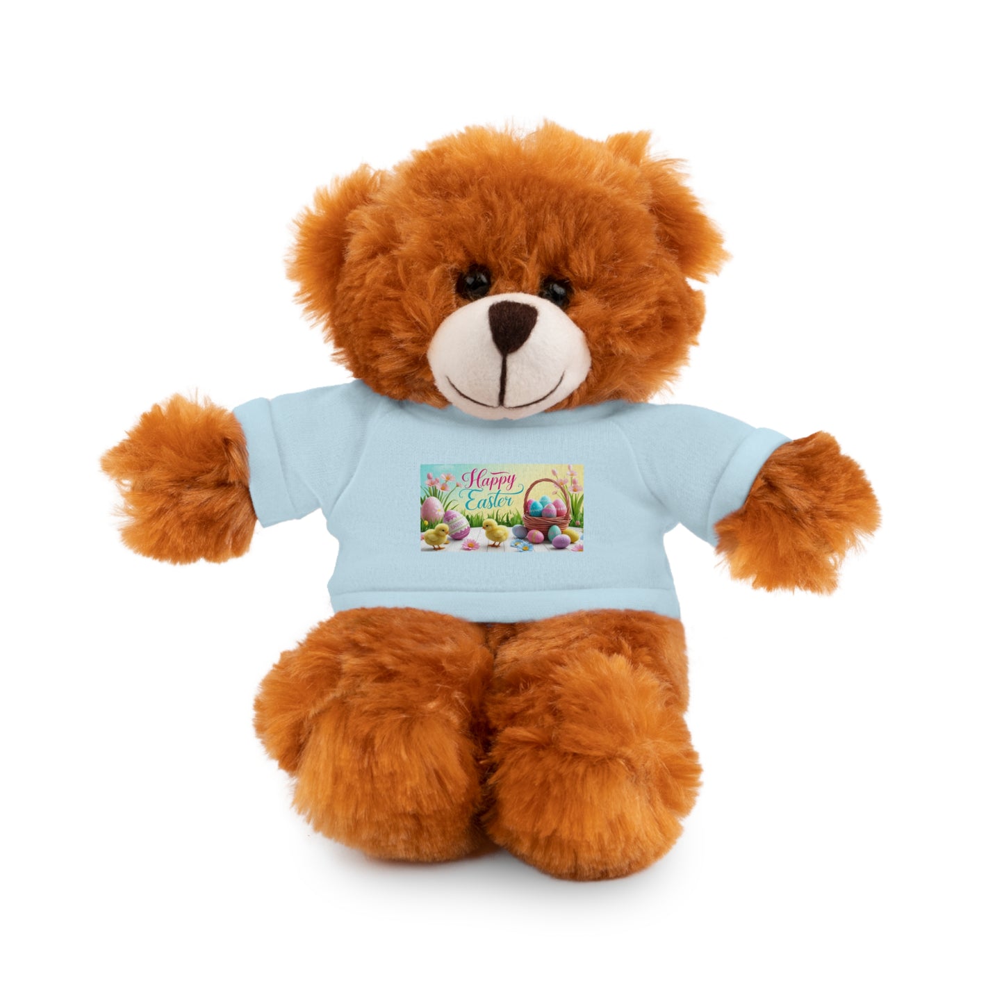 Happy Easter Stuffed Animal - Adorable Plush Bear with Tee