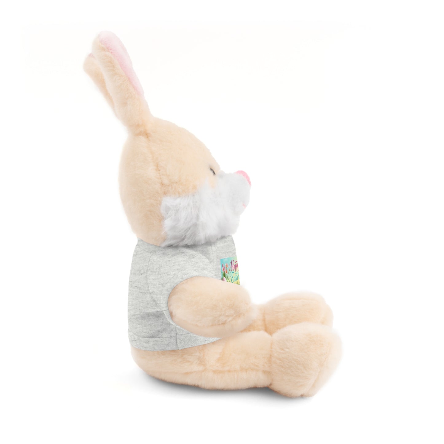 Happy Easter Stuffed Animal - Adorable Plush Bear with Tee