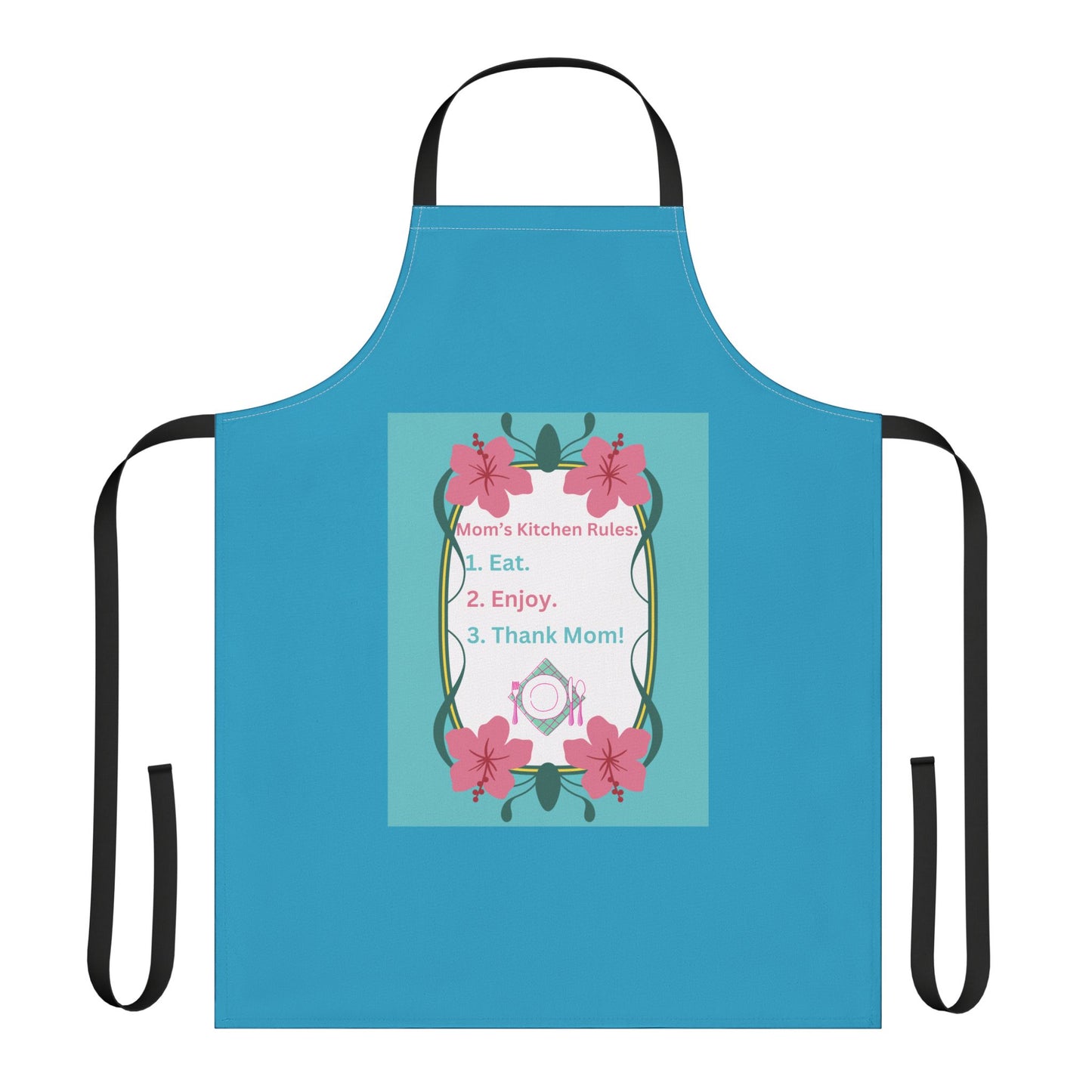 Mom's Kitchen Rules Apron with 5-Color Straps