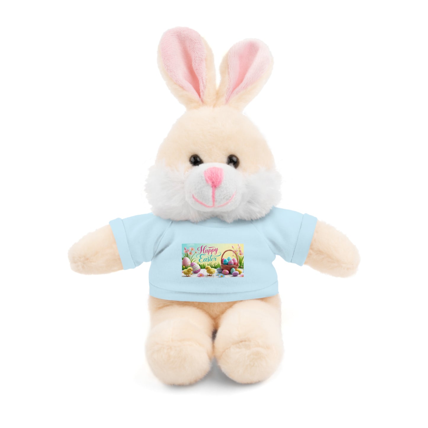 Happy Easter Stuffed Animal - Adorable Plush Bear with Tee