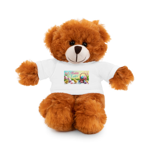 Happy Easter Stuffed Animal - Adorable Plush Bear with Tee